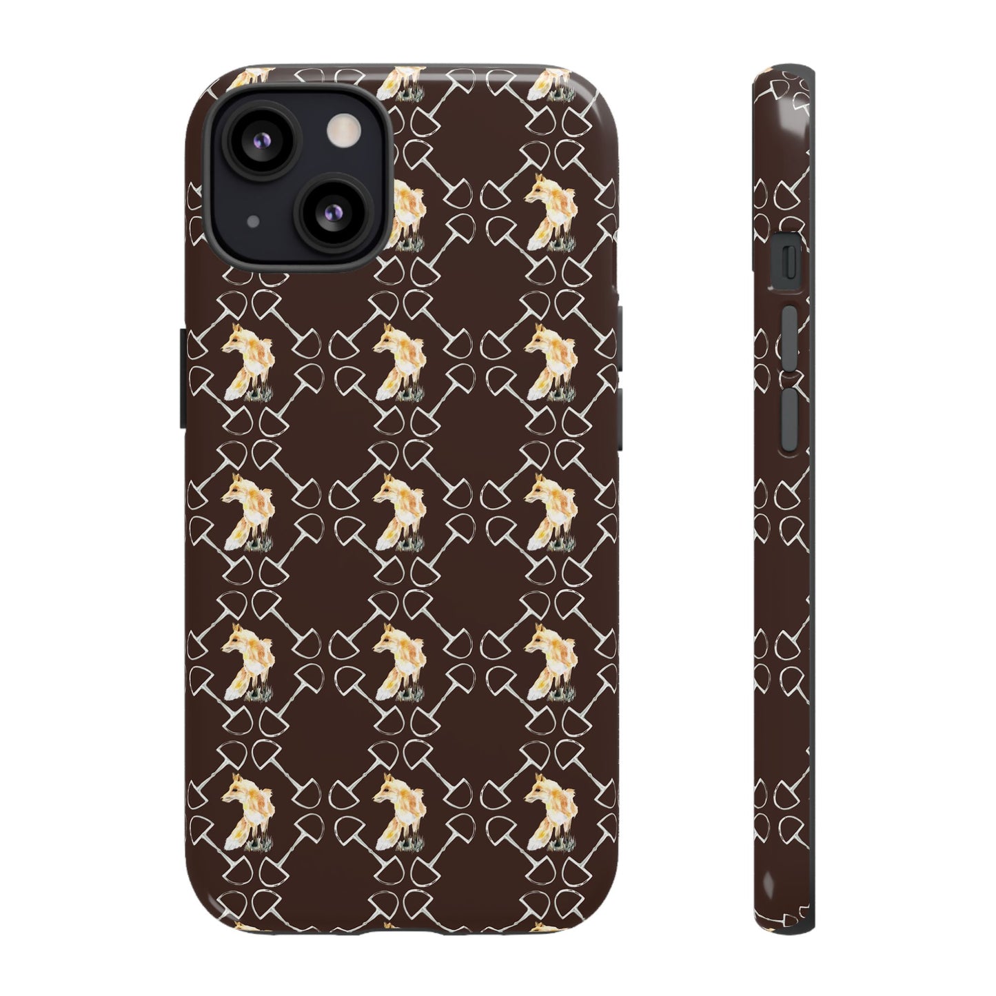 Spring Foxes and Bits in Hazelnut Tough Phone Case