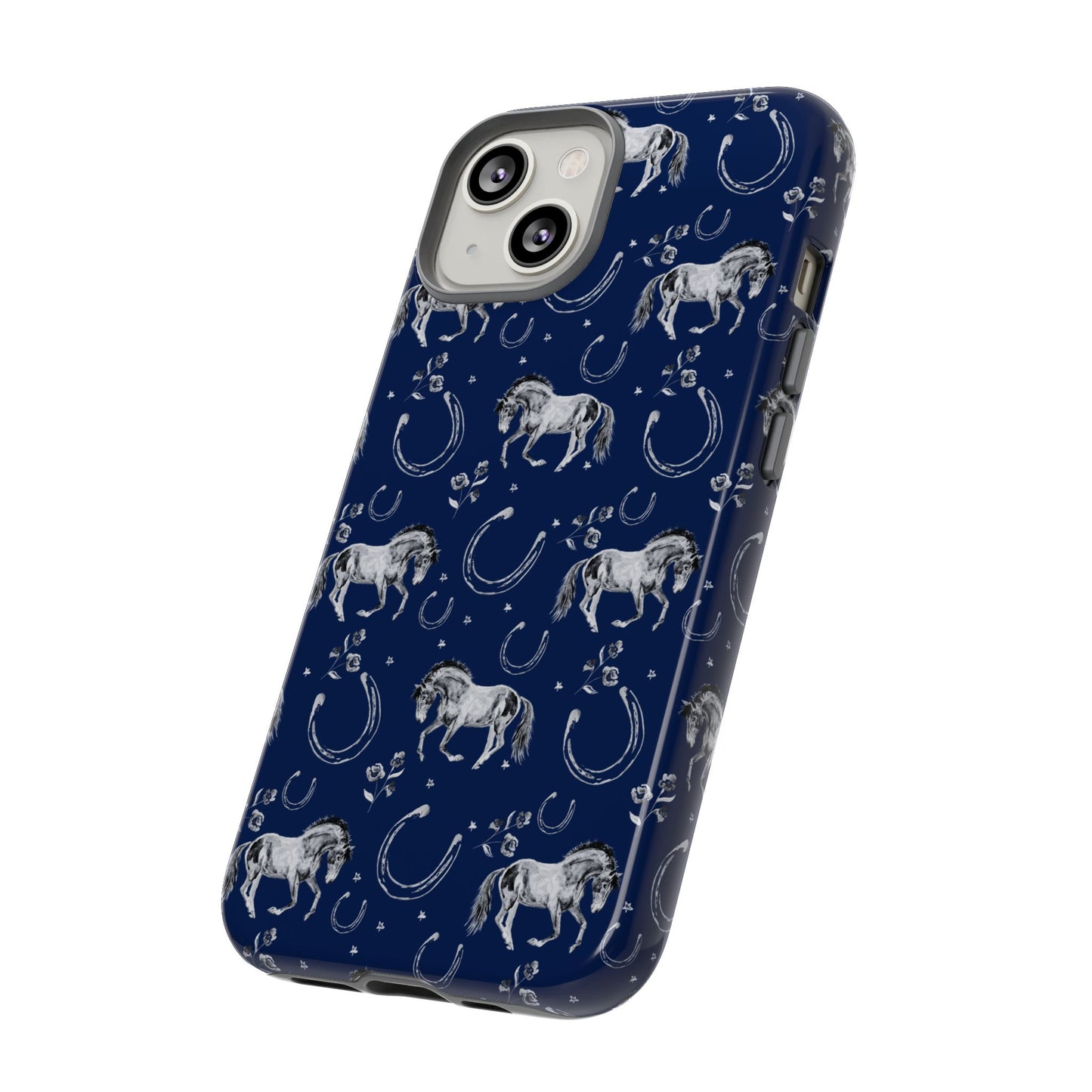 Lucky Mustang Tough Phone Case in Navy