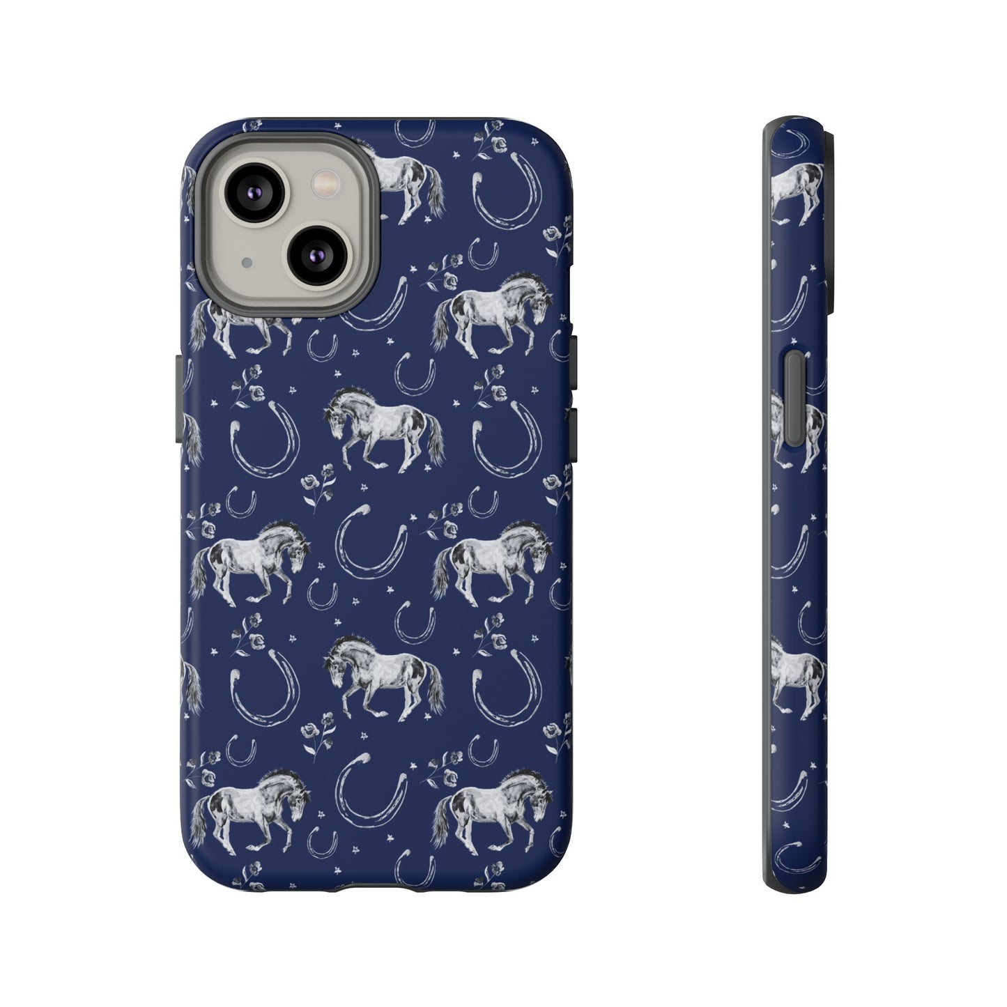 Lucky Mustang Tough Phone Case in Navy