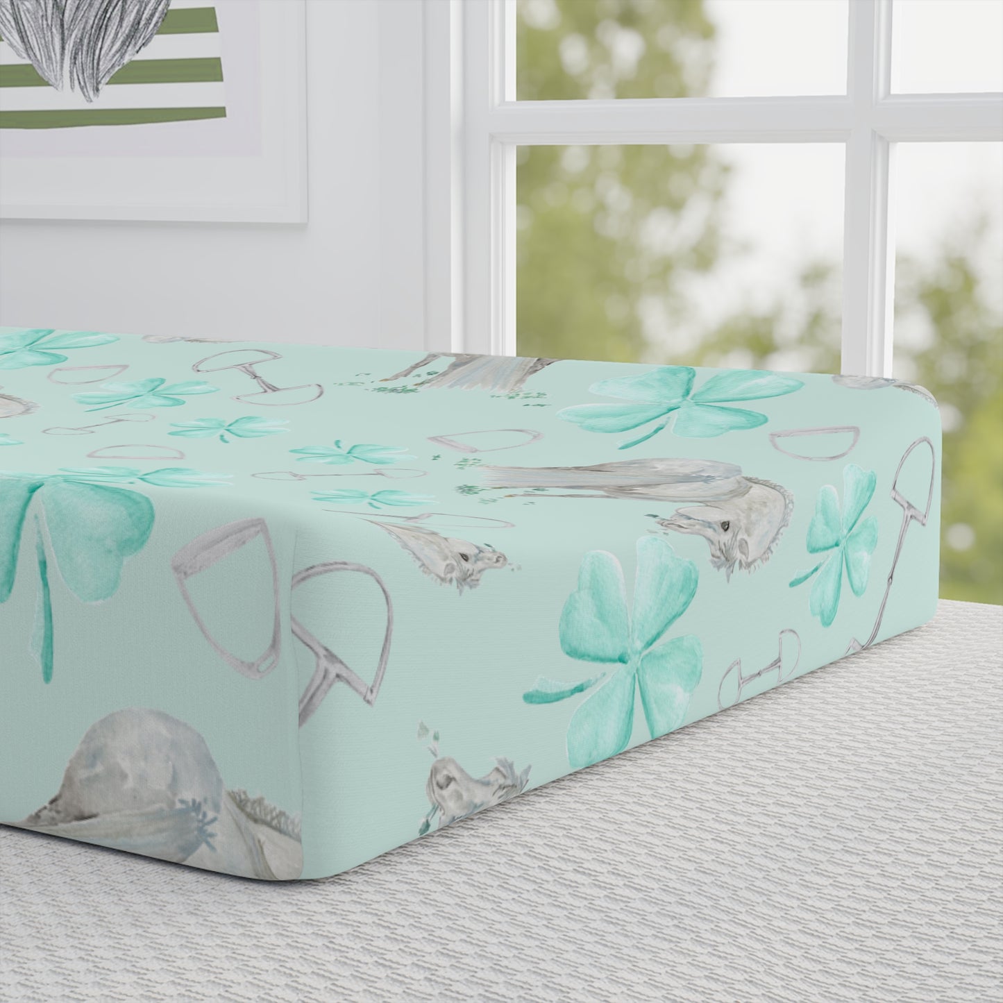 Adorable Clover Baby Changing Pad Cover — Mint CloverNursery