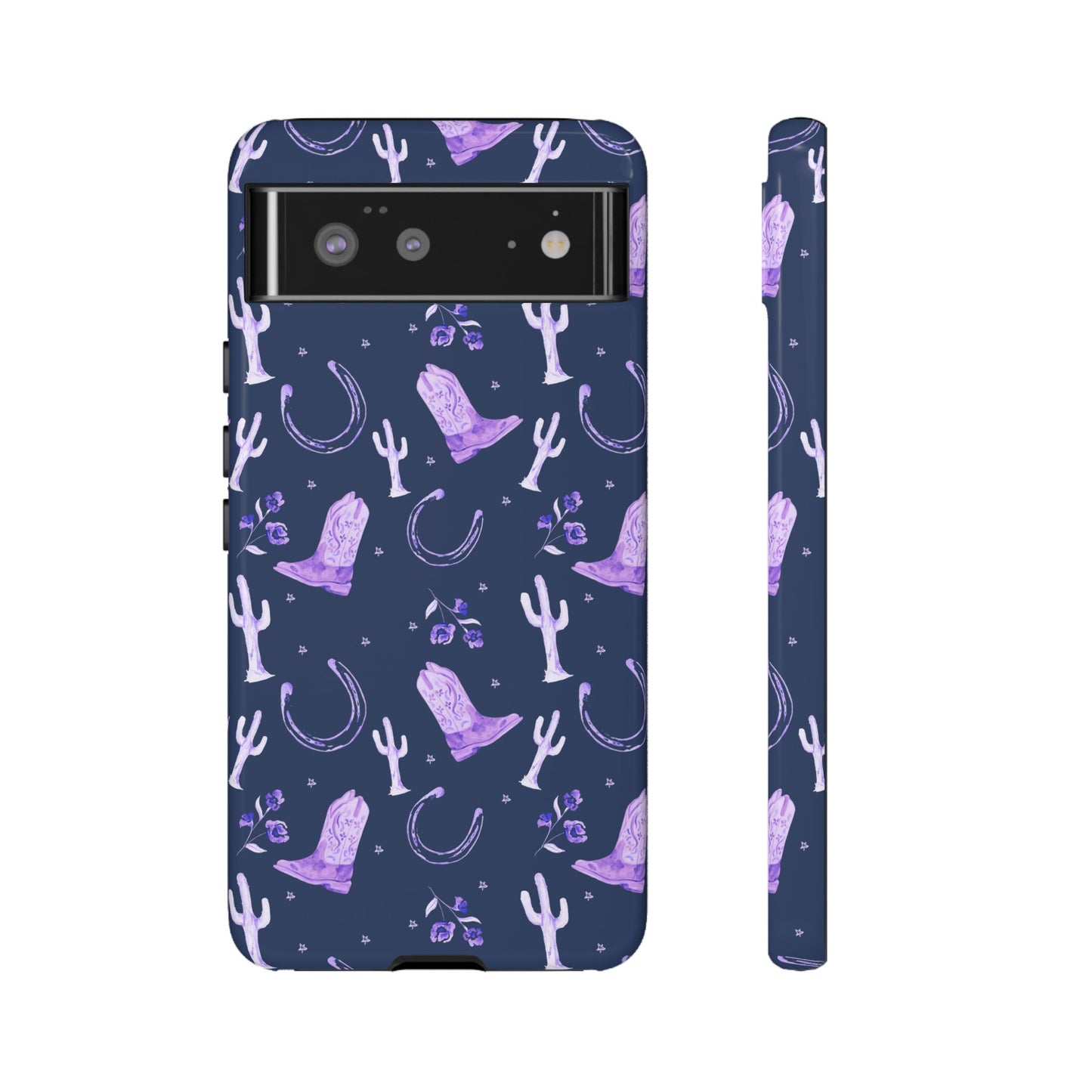 Lucky Boots in Navy and Lavender Tough Phone Case