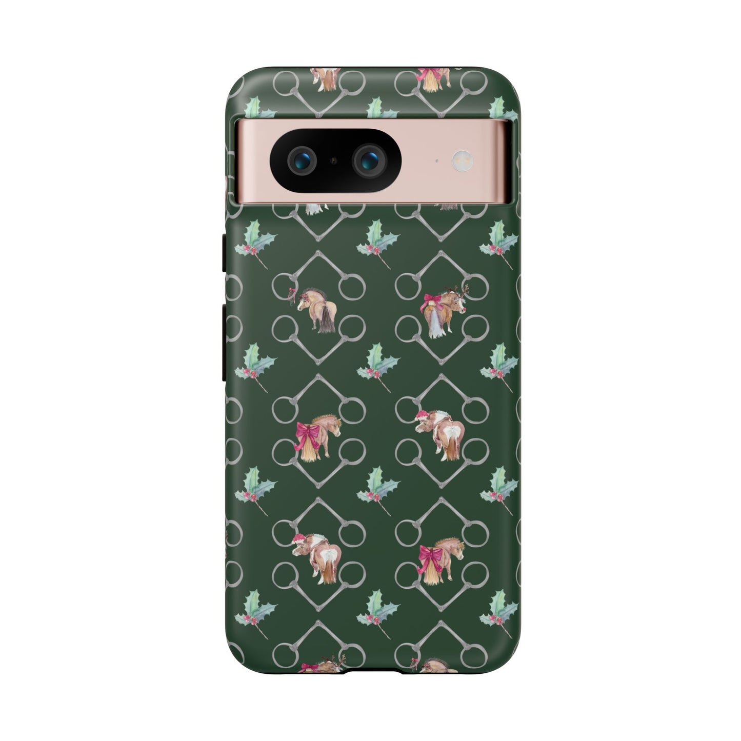 Adorable Little Ponies and Holly in Hunter Green Tough Phone Case