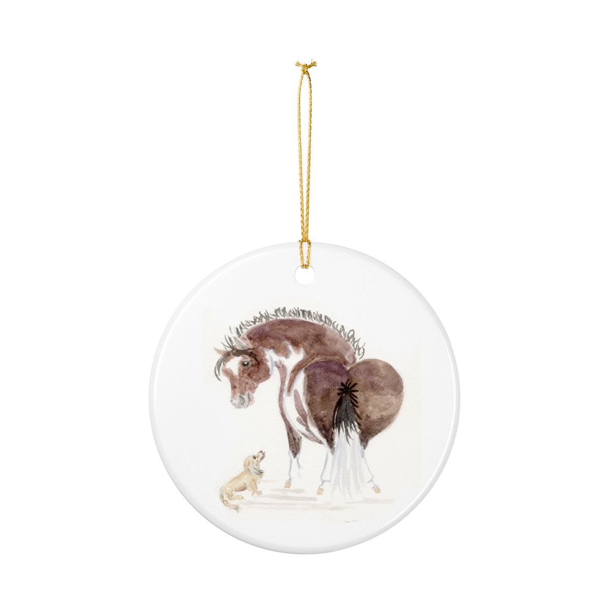 Tigger and Louie Ceramic Ornament — Cute Black Pony Holiday Decoration