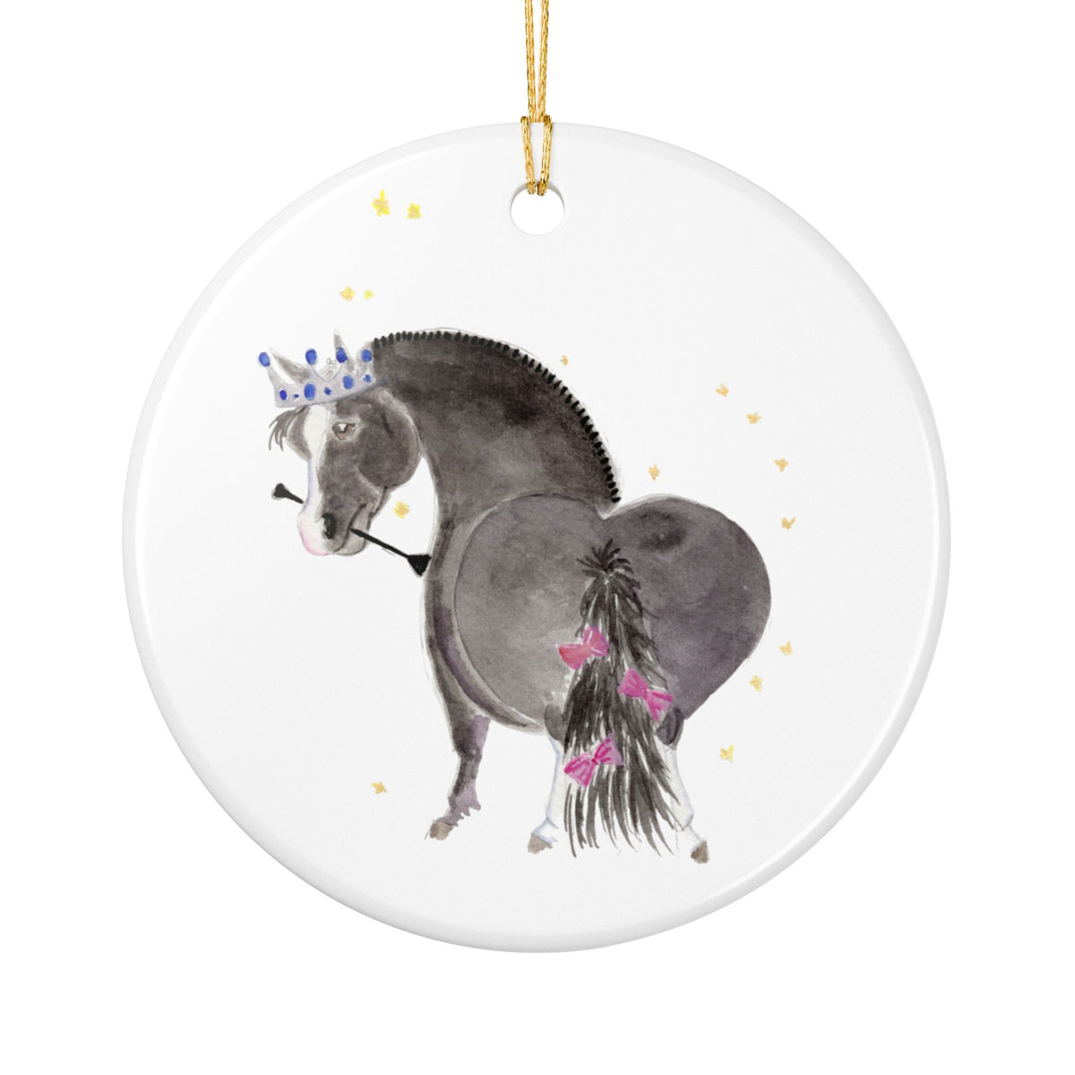 Odyssey Ceramic Ornament — Cute Black Pony Holiday Decoration