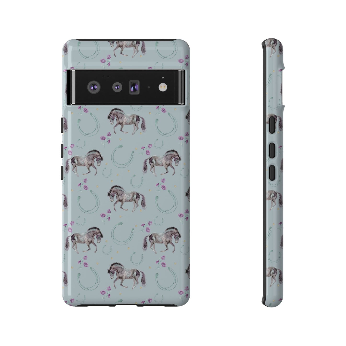 Luck Mustang Tough Phone Case - Light Blue