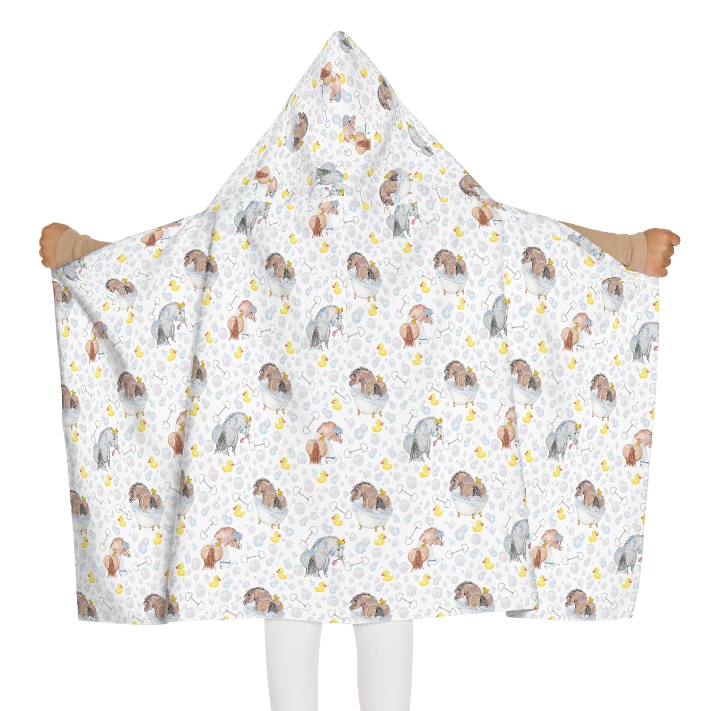 Adorable Ponies Double Bubbles Youth Hooded Towel