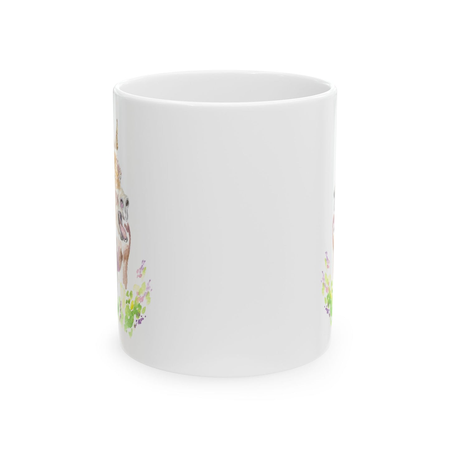 Hay Spring- watercolor Donkey-  Mug