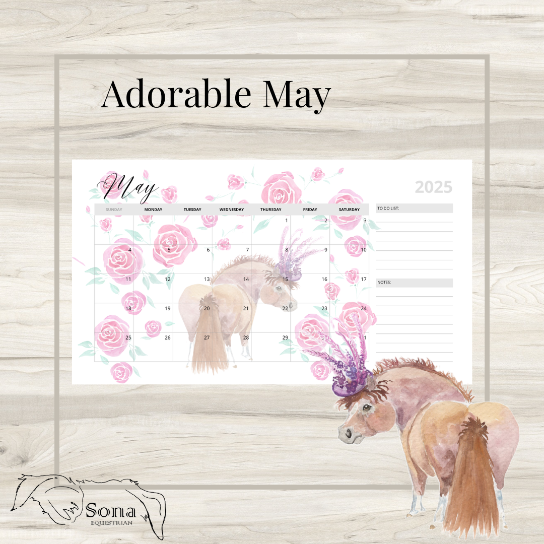 Adorable Ponies 2025 12-Month Calendar- Digital Download