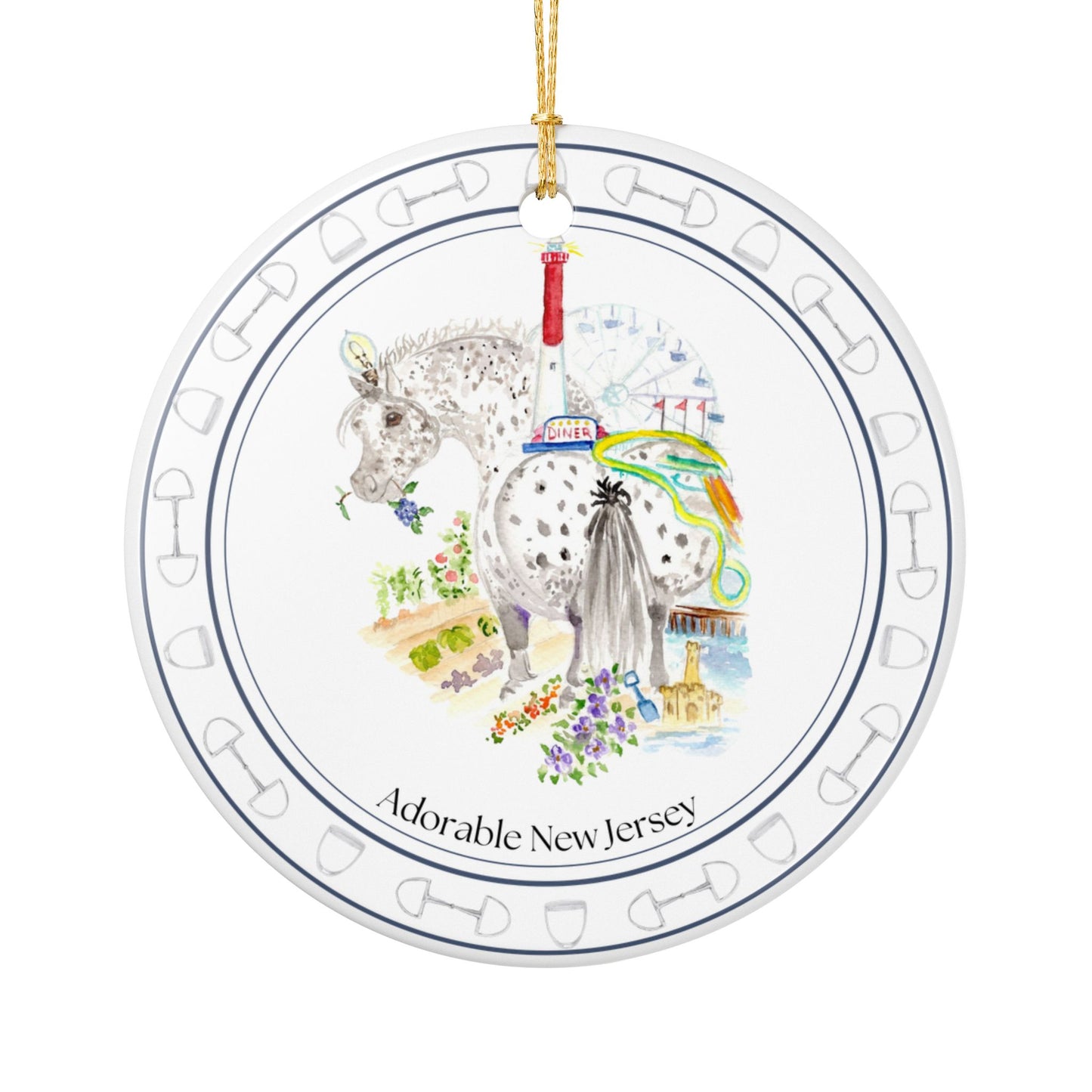 Adorable New Jersey Ceramic Ornaments, Custom Holiday Decor, 2-Sided Christmas Ornament, Unique Gift, Home Decoration, Keepsake