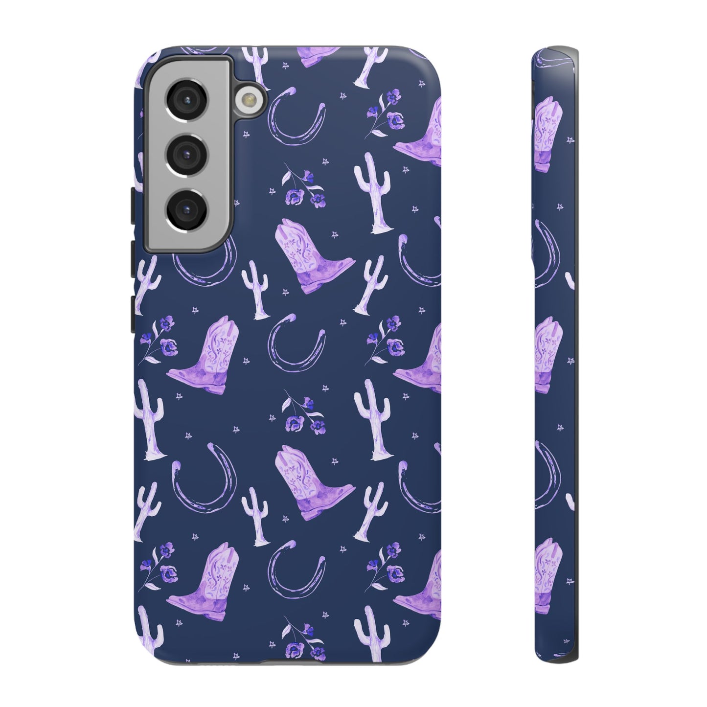 Lucky Boots in Navy and Lavender Tough Phone Case