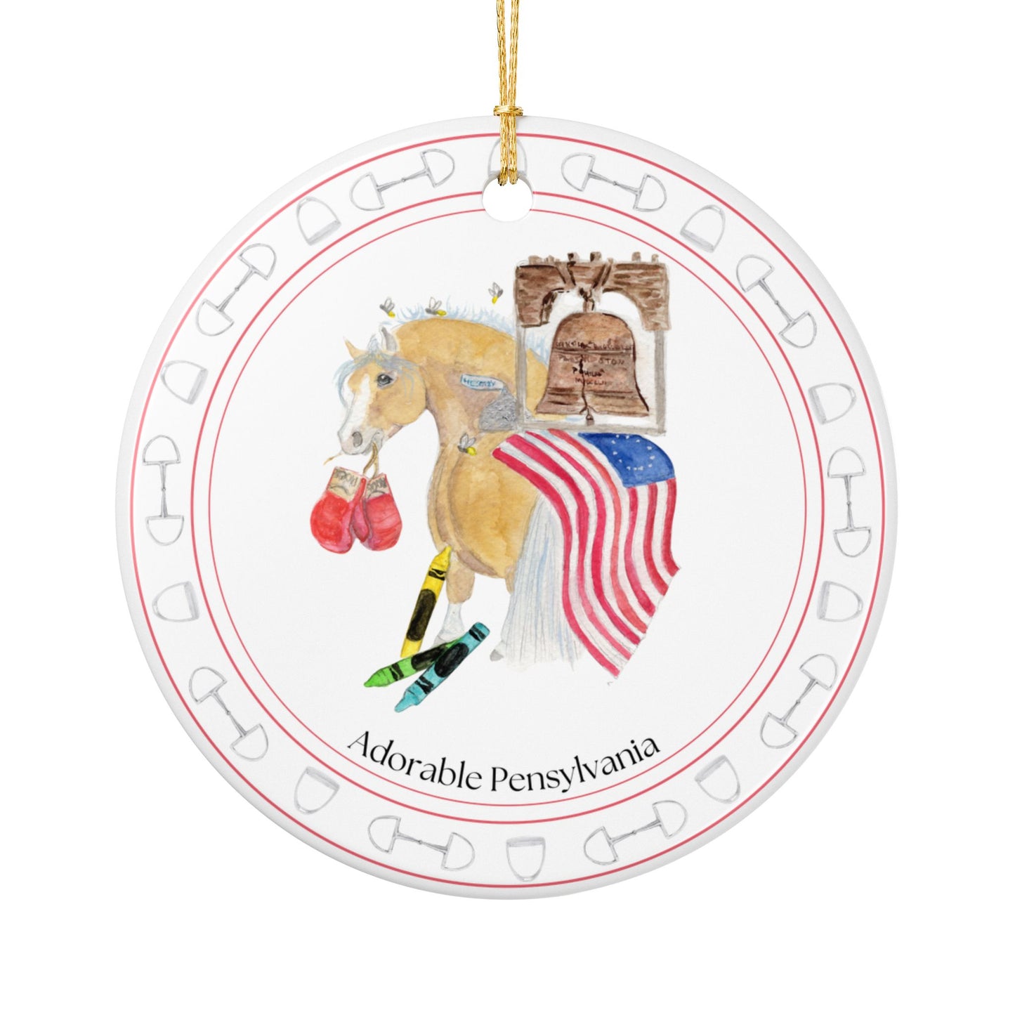 Adorable Pennsylvania  Ceramic Ornaments, Custom Holiday Decor, 2-Sided Christmas Ornament, Unique Gift, Home Decoration, Keepsake