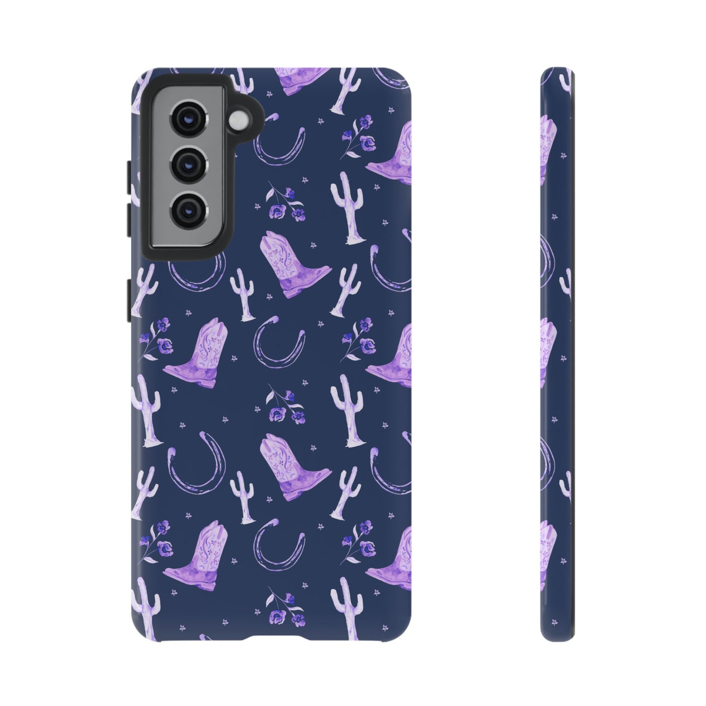 Lucky Boots in Navy and Lavender Tough Phone Case