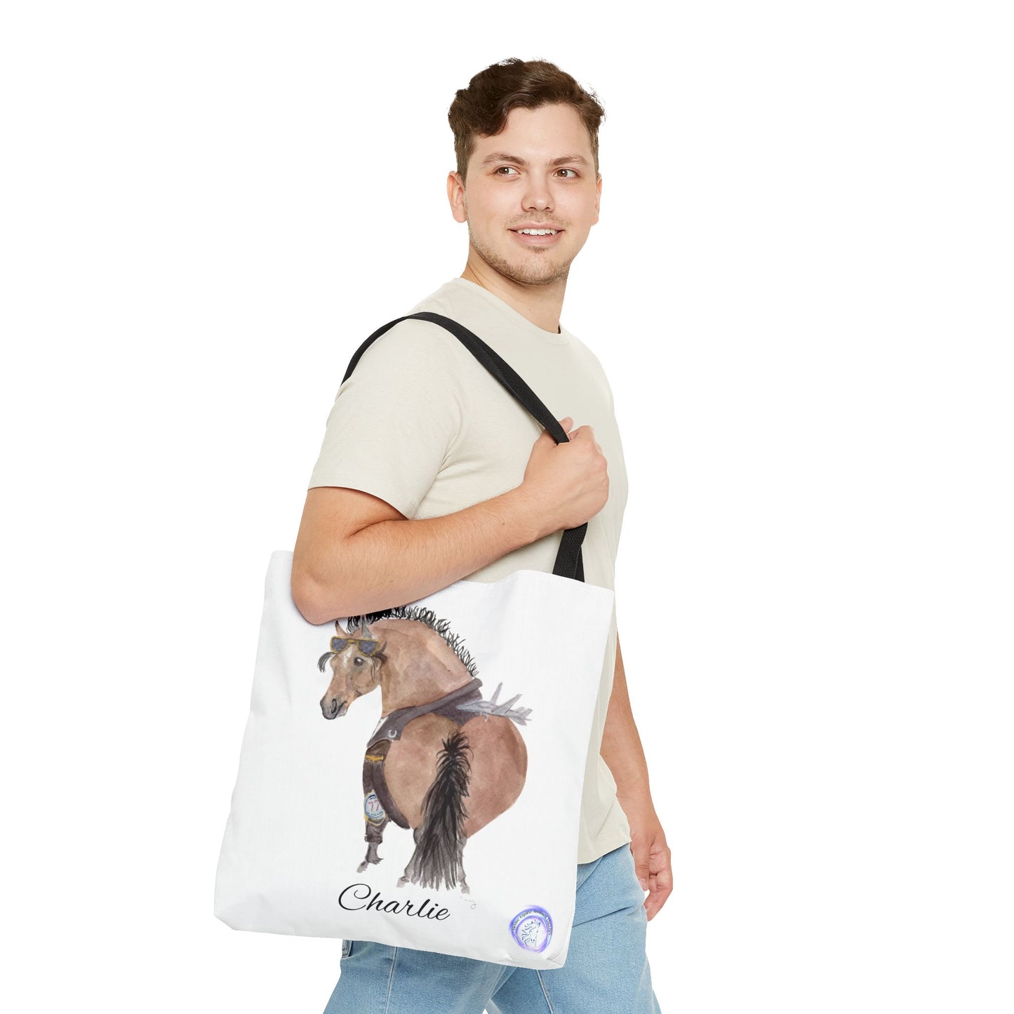 Adorable little Charlie Tote Bag - Whimsical Equestrian Design