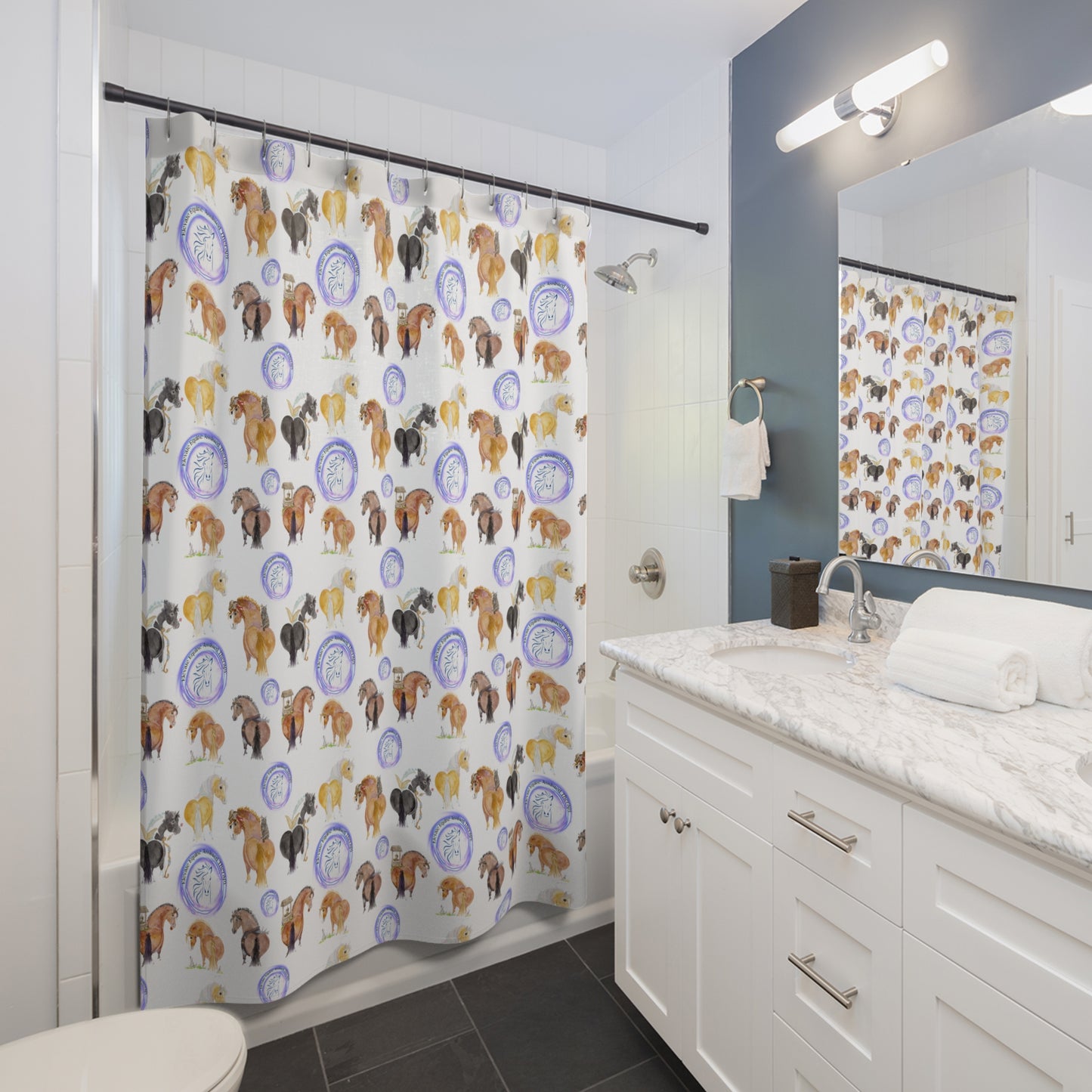 Shower Curtains - Adorable Little Elevate Equine herd