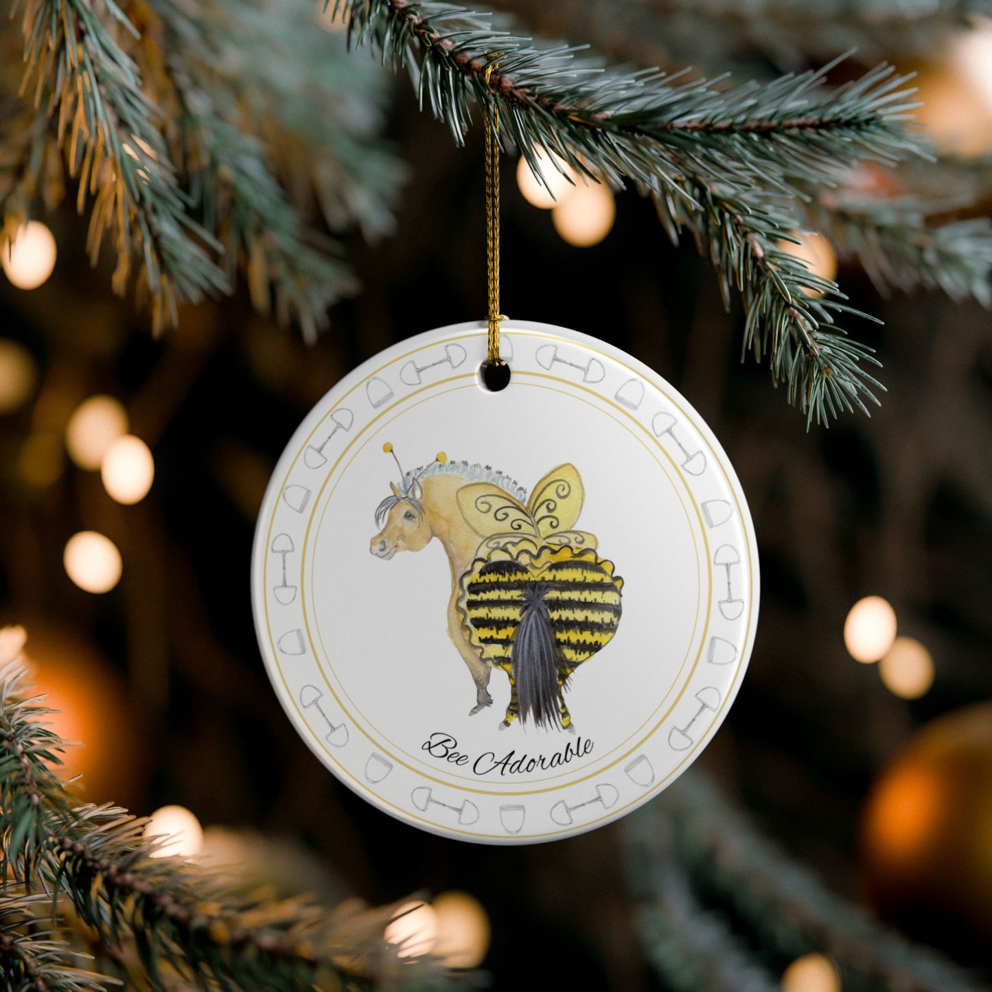 Bee Adorable Ceramic Ornaments, Custom Holiday Decor, 2-Sided Christmas Ornament, Unique Gift, Home Decoration, Keepsake