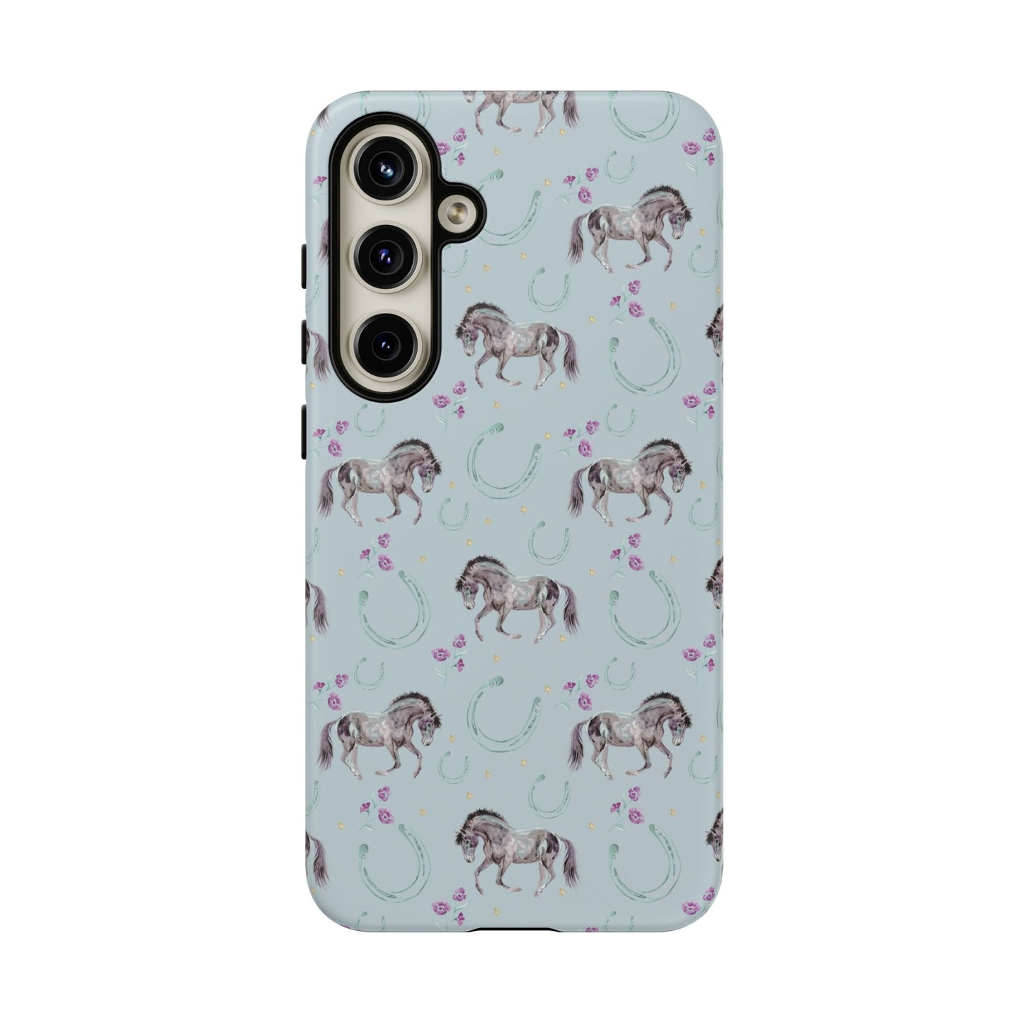 Luck Mustang Tough Phone Case - Light Blue