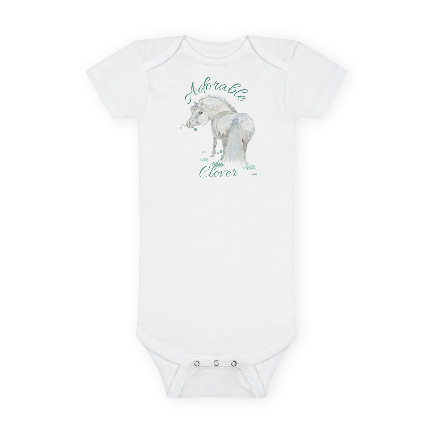 Adorable Little Clover Organic Baby Onesie – Adorable Pony Bodysuit