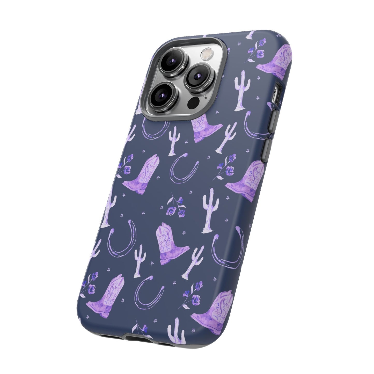 Lucky Boots in Navy and Lavender Tough Phone Case