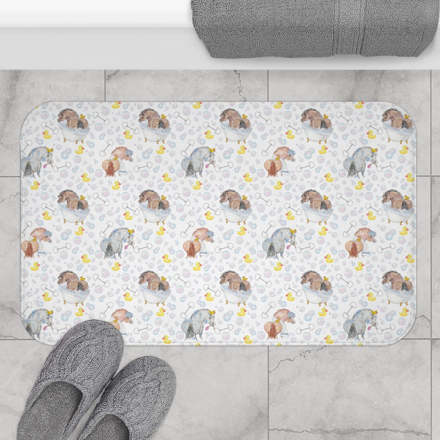 Adorable Ponies Double Bubble Bath Mat