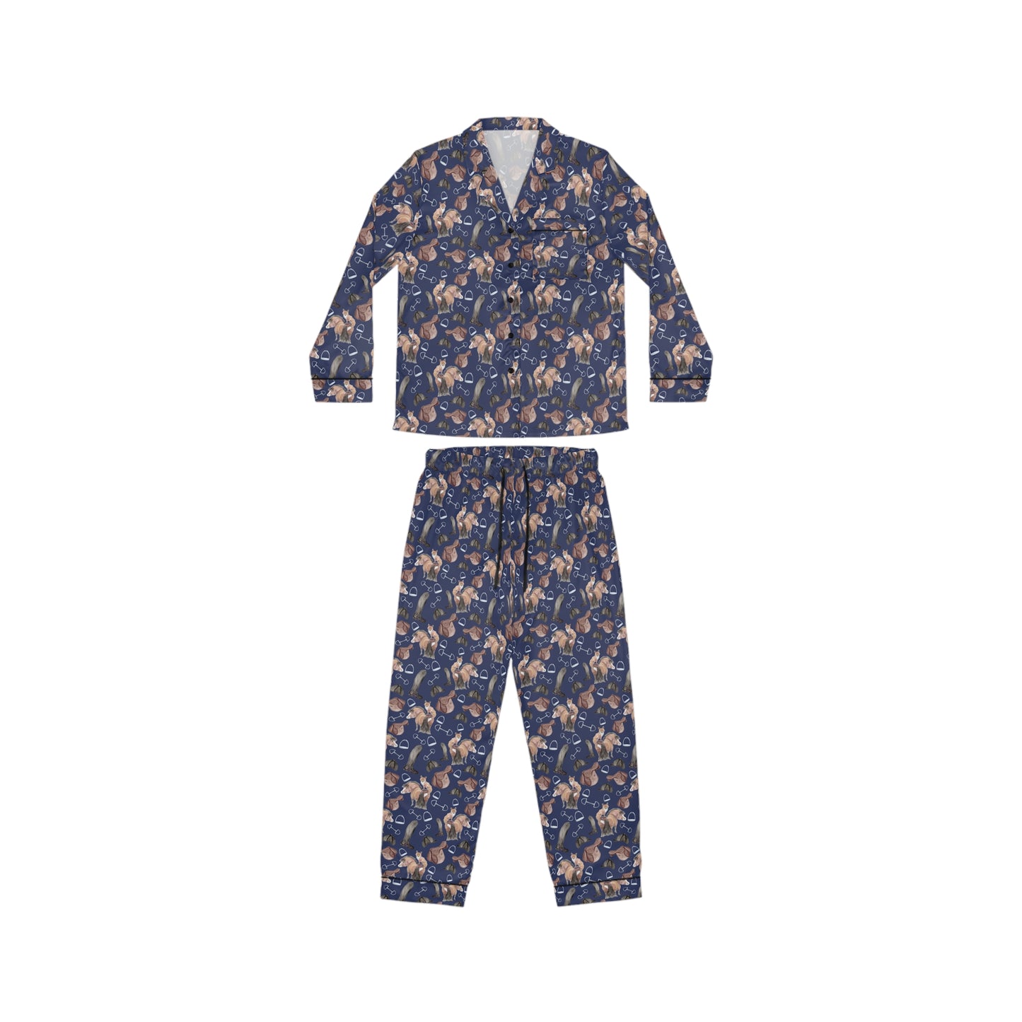 Adorable Pony and Fox Women's Satin Pajamas (AOP)