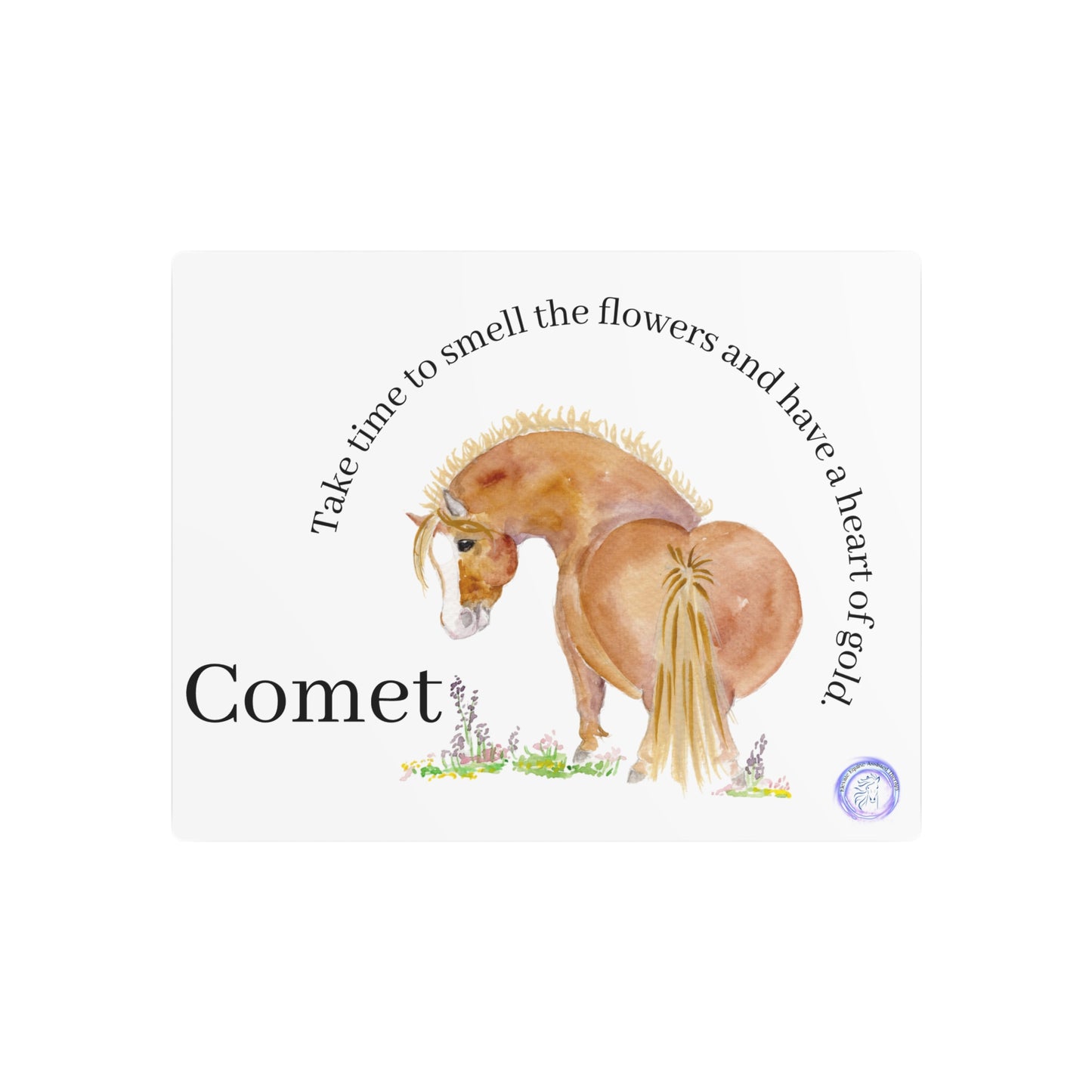 Adorable Comet Horse Metal Art Sign –