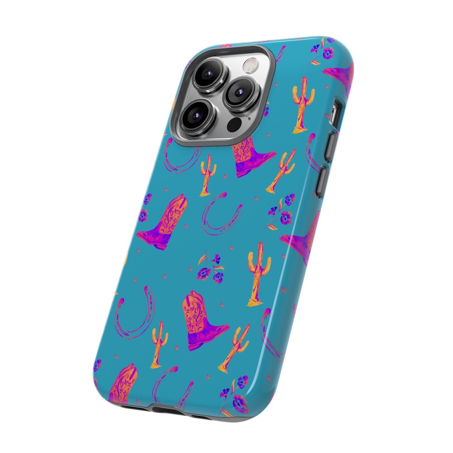 Lucky Boots in Teal Tough Phone Case