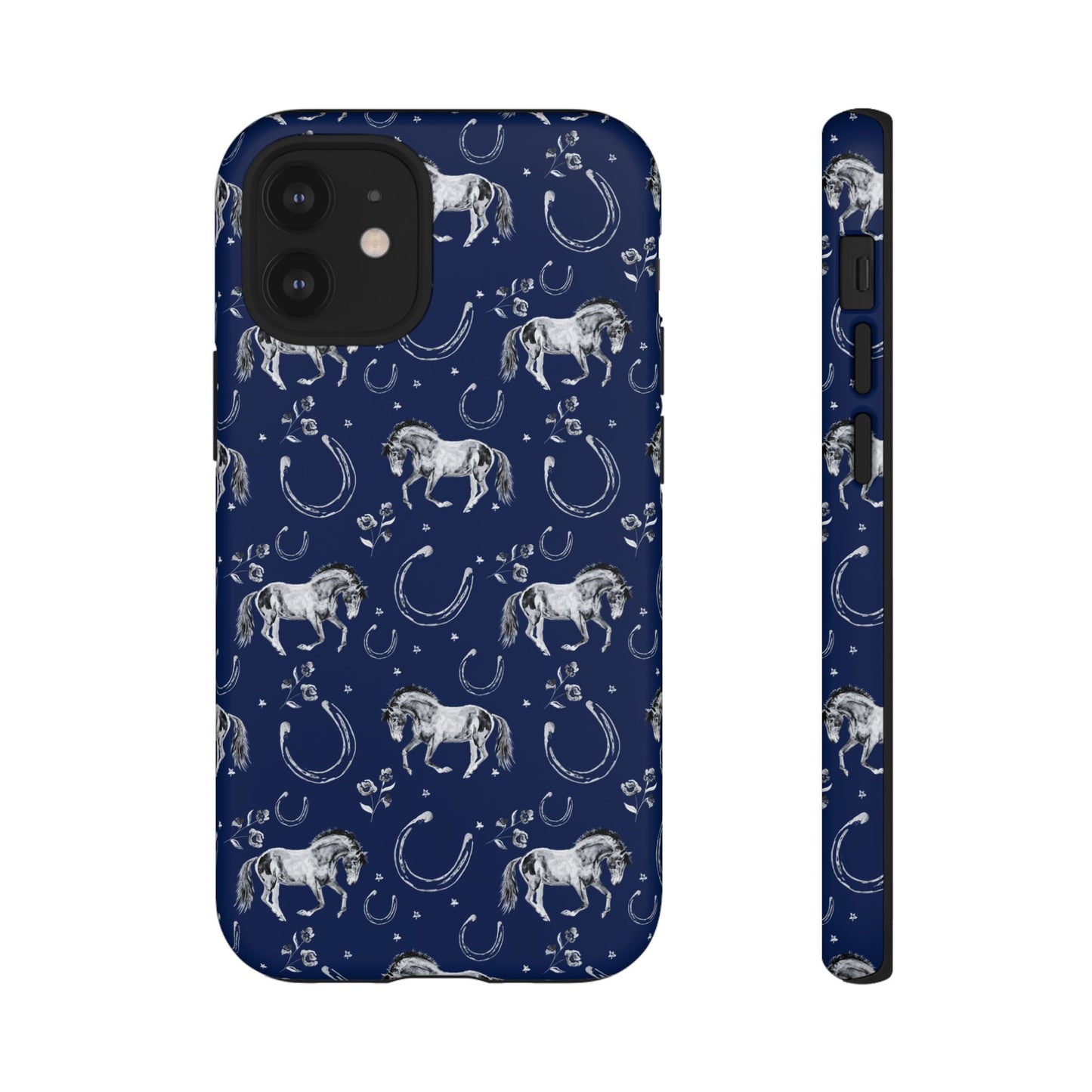 Lucky Mustang Tough Phone Case in Navy