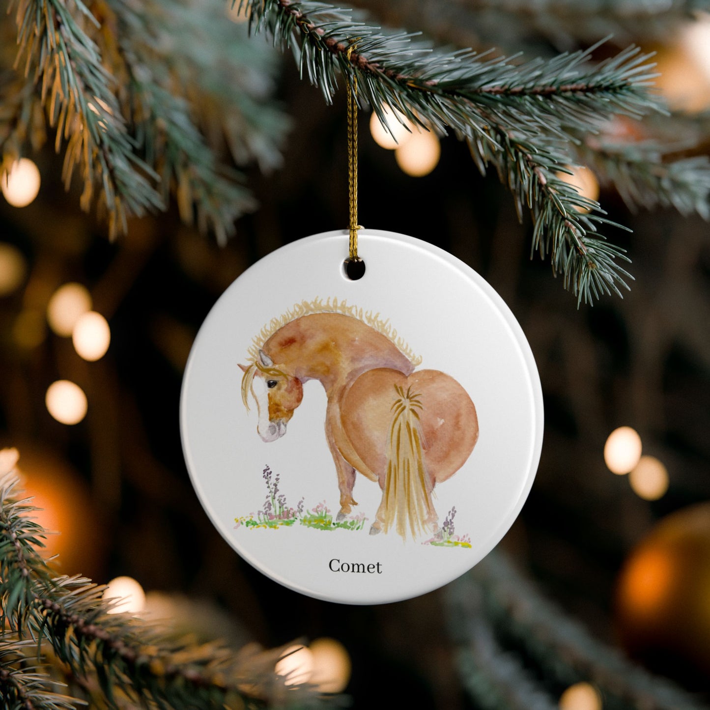 Adorable Comet Ceramic Ornaments, Custom Holiday Decor, 2-Sided Christmas Ornament, Unique Gift, Home Decoration, Keepsake