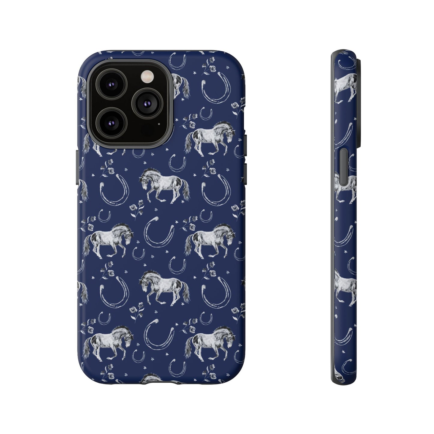 Lucky Mustang Tough Phone Case in Navy