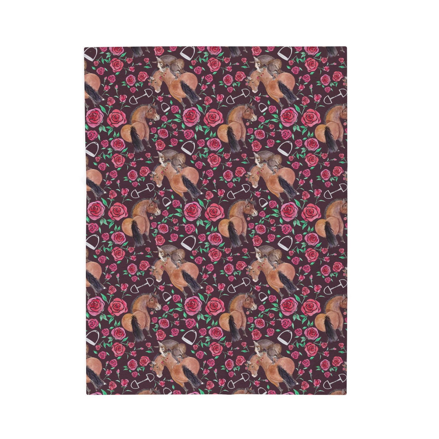 Plush Blanket Adorable Little Rose and Rico - brown