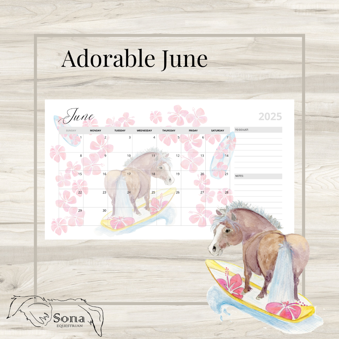 Adorable Ponies 2025 12-Month Calendar- Digital Download