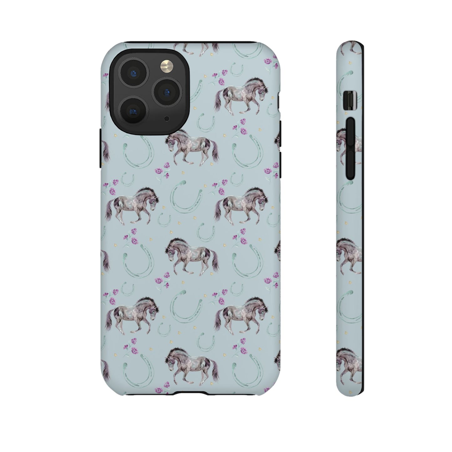 Luck Mustang Tough Phone Case - Light Blue