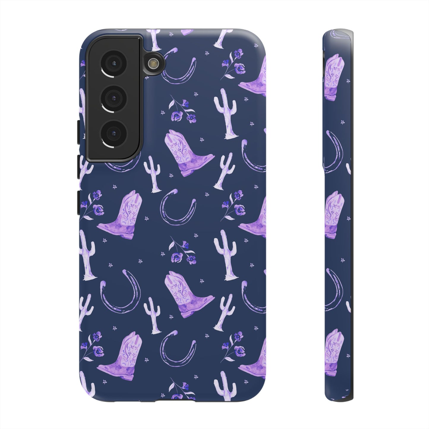 Lucky Boots in Navy and Lavender Tough Phone Case