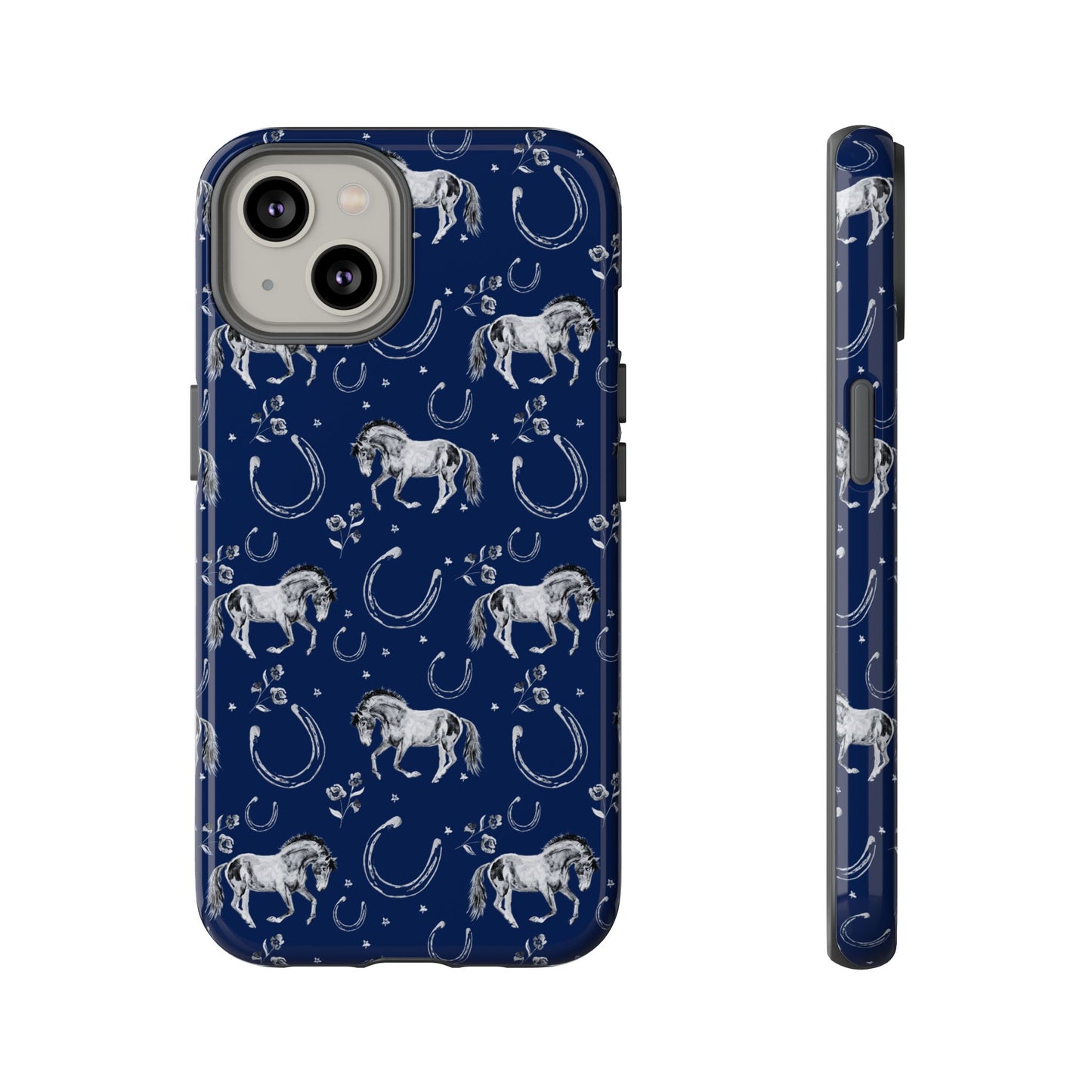 Lucky Mustang Tough Phone Case in Navy