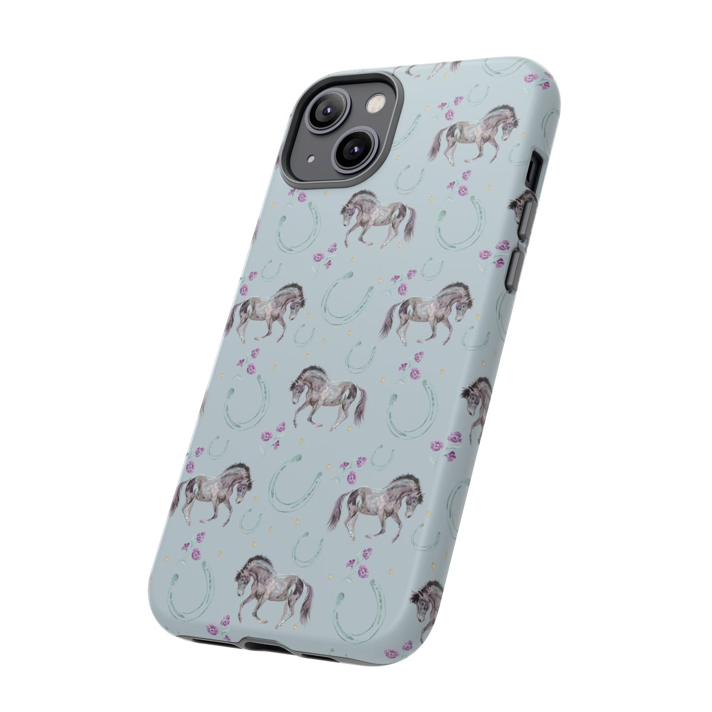 Luck Mustang Tough Phone Case - Light Blue