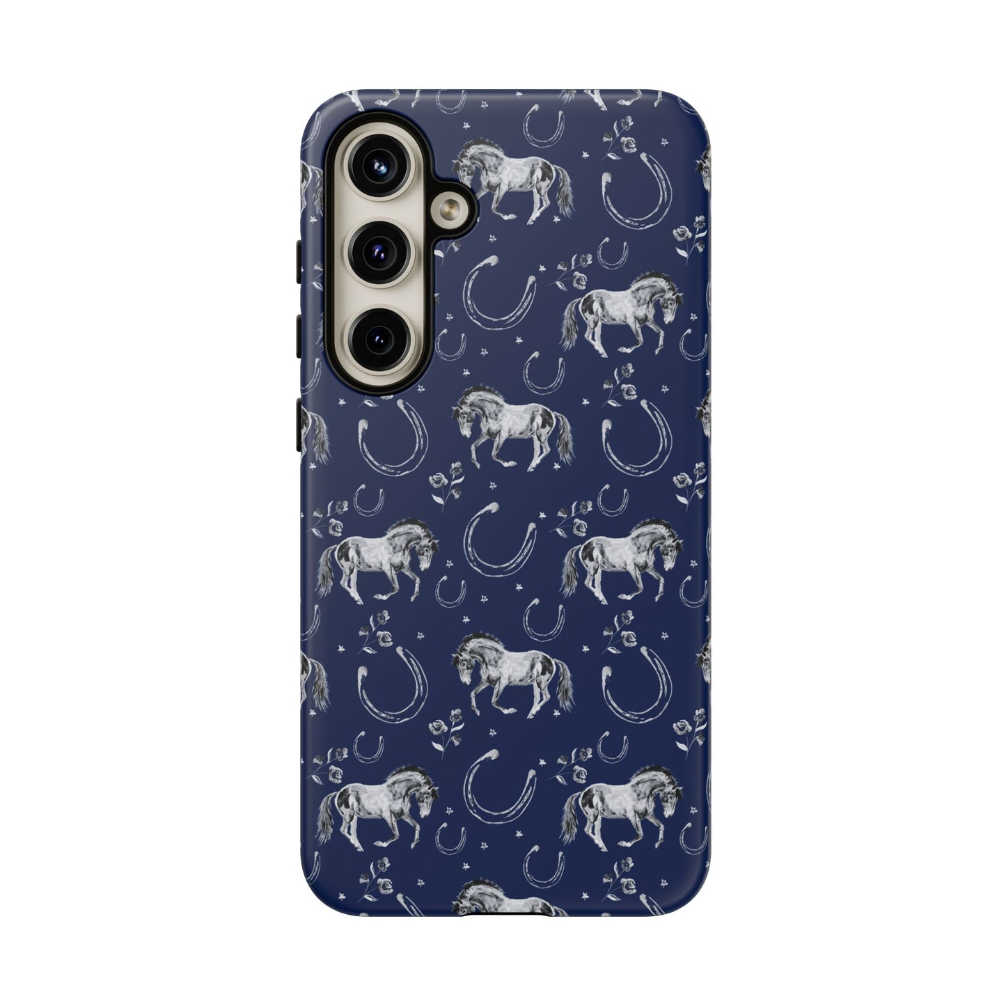 Lucky Mustang Tough Phone Case in Navy