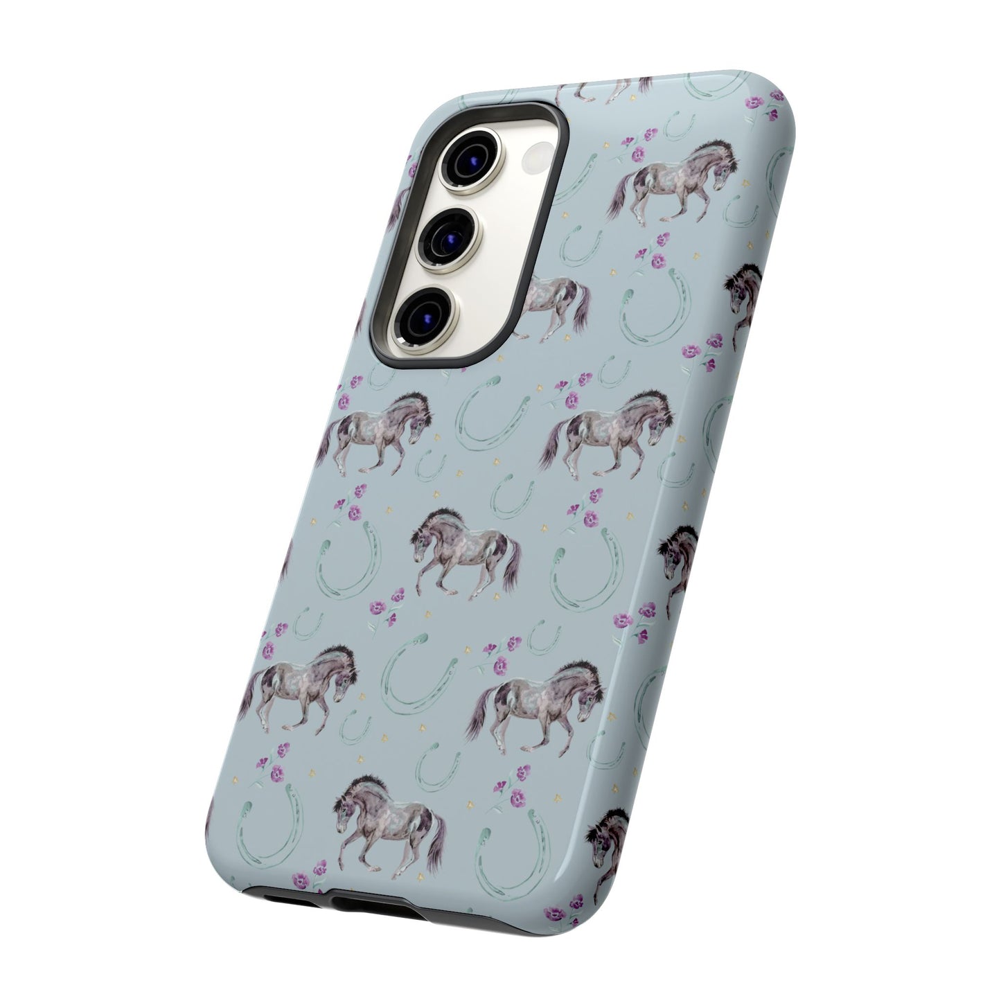 Luck Mustang Tough Phone Case - Light Blue