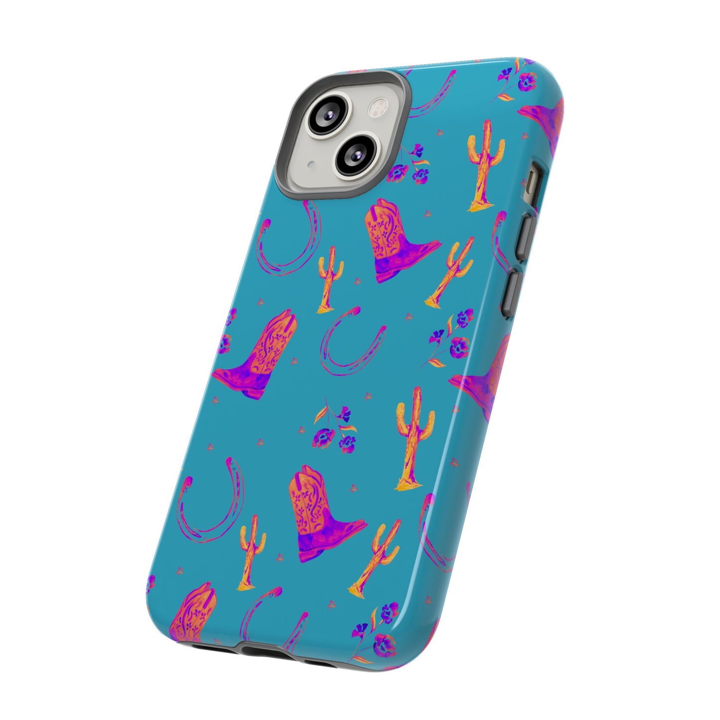 Lucky Boots in Teal Tough Phone Case