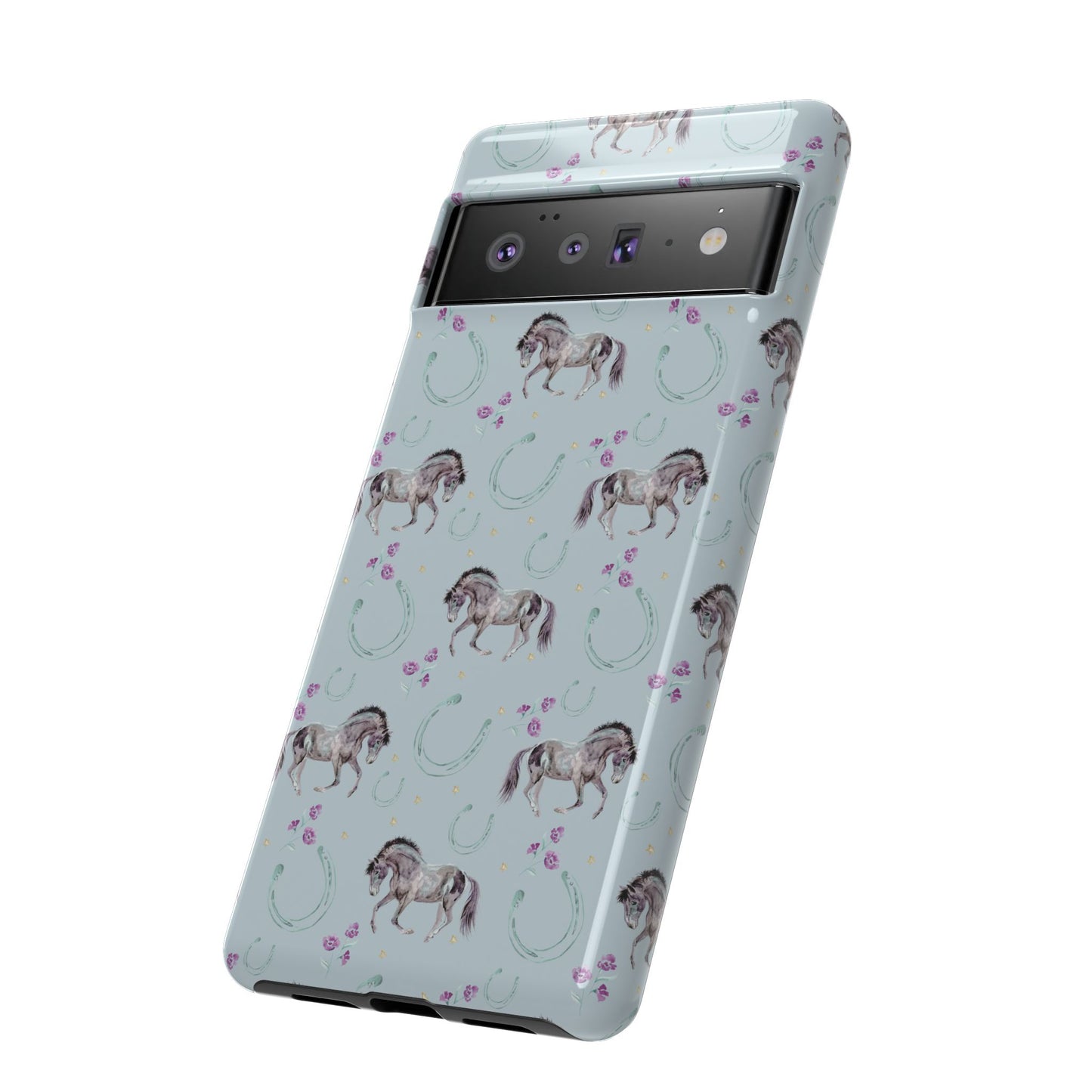 Luck Mustang Tough Phone Case - Light Blue