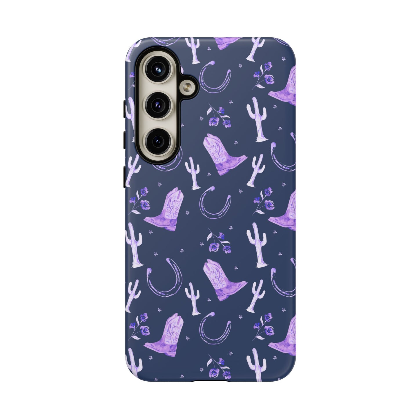 Lucky Boots in Navy and Lavender Tough Phone Case