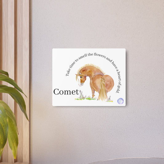 Adorable Comet Horse Metal Art Sign –