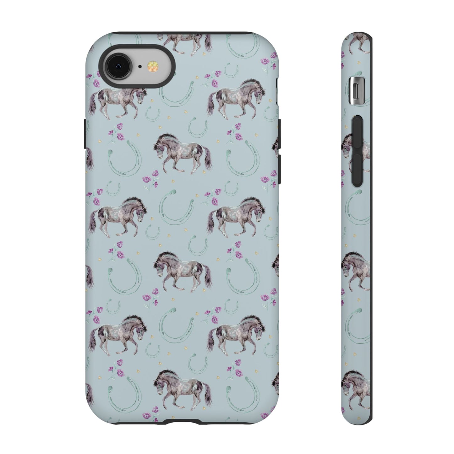 Luck Mustang Tough Phone Case - Light Blue