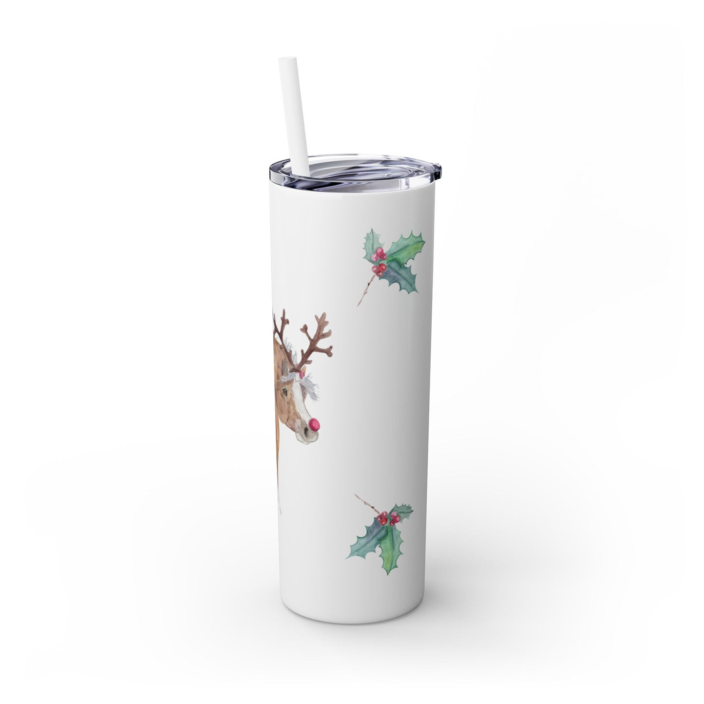 Adorable Little Santas helper   Skinny Tumbler with Straw, 20oz