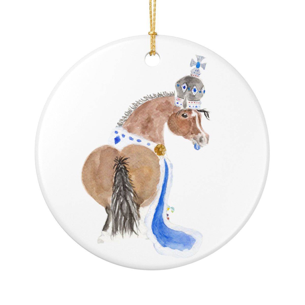 Kingston Ceramic Ornament — Cute Black Pony Holiday Decoration