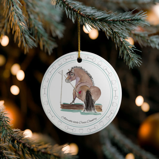 Adorable Little Cross Country Ceramic Ornaments, Custom Holiday Decor, 2-Sided Christmas Ornament, Unique Gift, Home Decoration, Keepsake