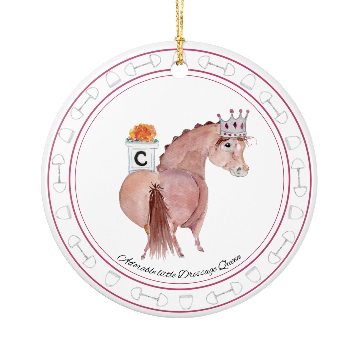 Adorable Dressage Queen Ceramic Ornaments, Custom Holiday Decor, 2-Sided Christmas Ornament, Unique Gift, Home Decoration, Keepsake
