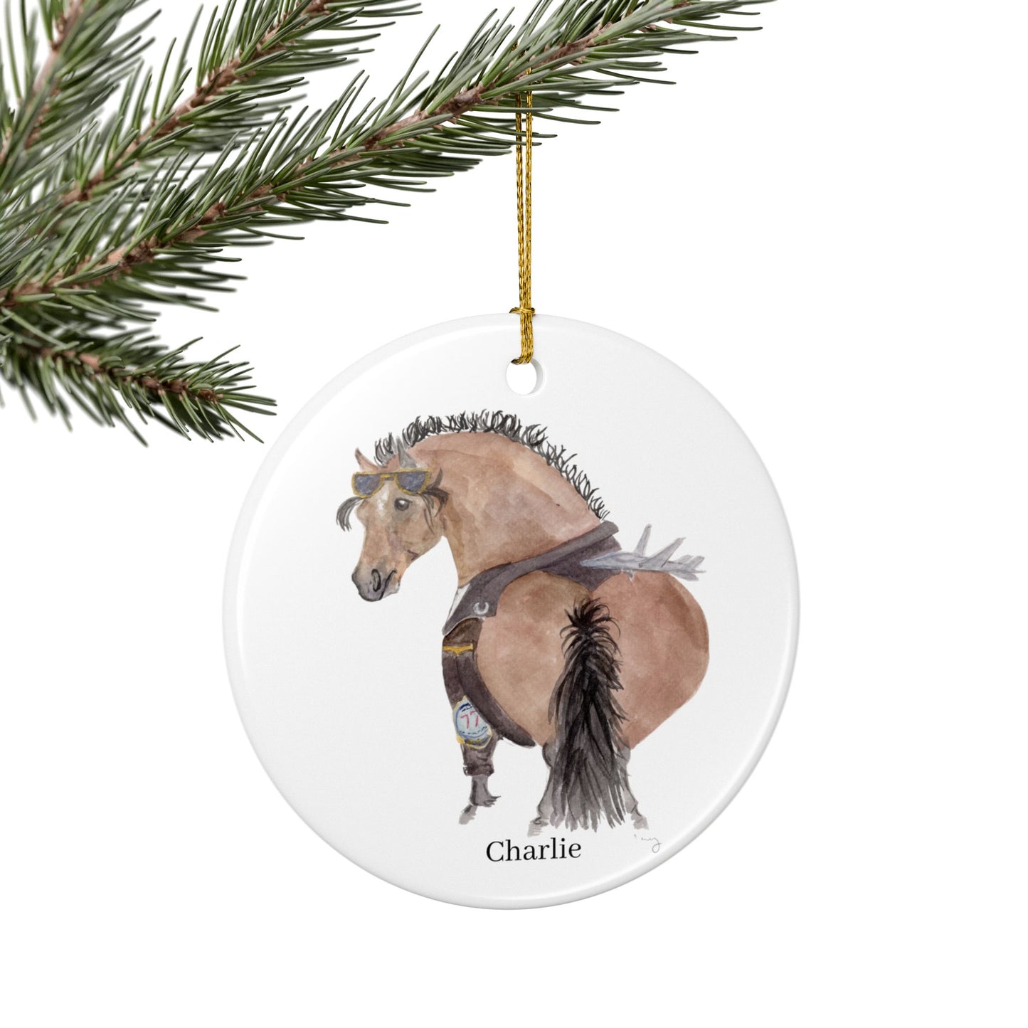 Adorable Charlie Ceramic Ornaments, Custom Holiday Decor, 2-Sided Christmas Ornament, Unique Gift, Home Decoration, Keepsake