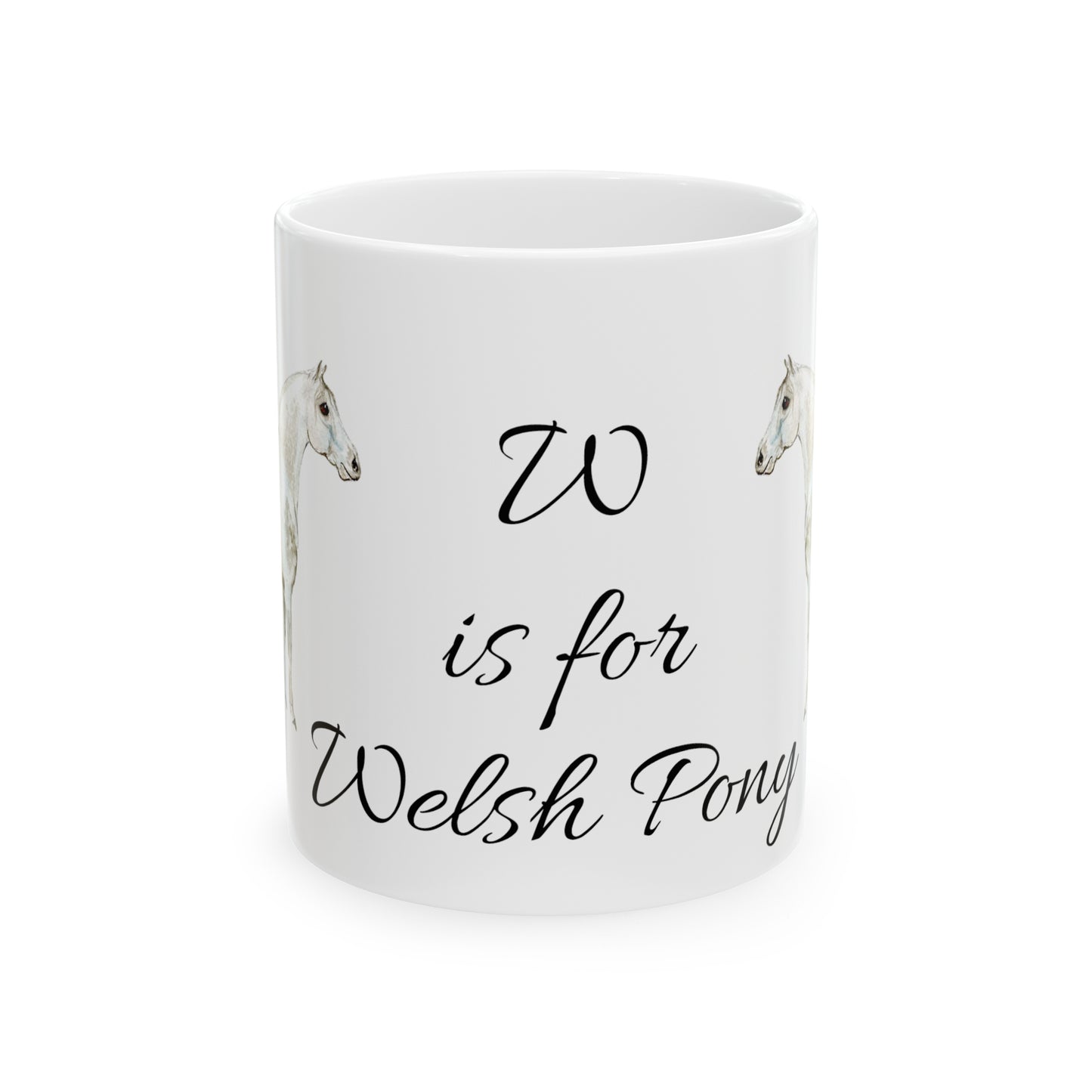 W is for Welsh Pony  Ceramic Mug, 11oz - SonaEquestrian