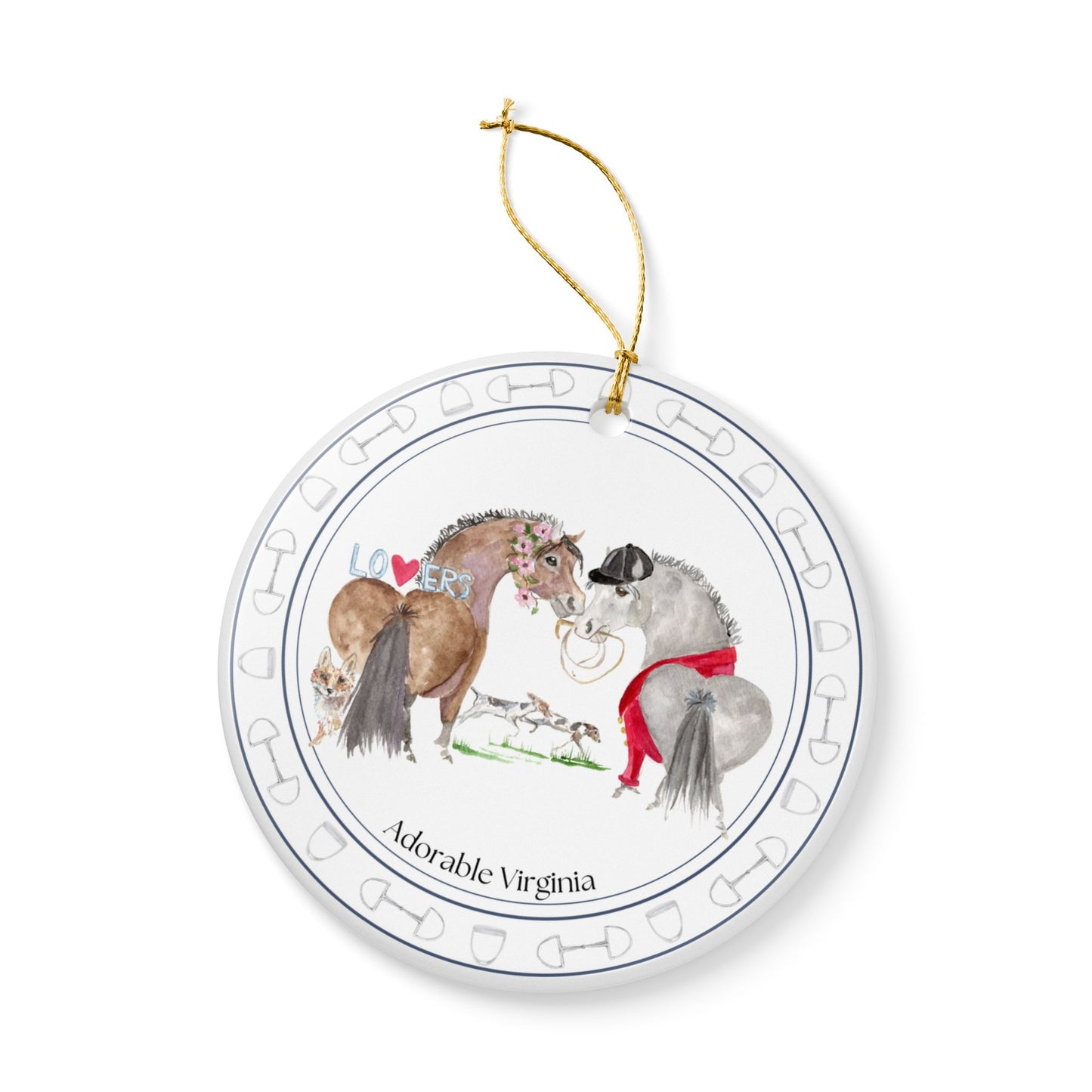 Adorable Virginia Ceramic Ornaments, Custom Holiday Decor, 2-Sided Christmas Ornament, Unique Gift, Home Decoration, Keepsake