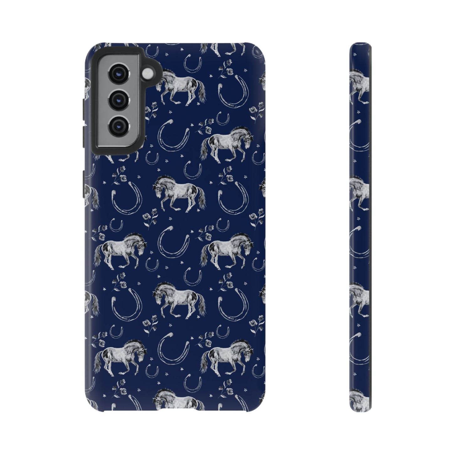 Lucky Mustang Tough Phone Case in Navy